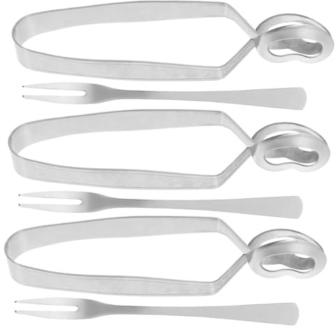 Cabilock 3 Ensembles Pinces à Escargots Acier Inoxydable Fourchettes à Escargots Pratiques Avec Poignée Ergonomique