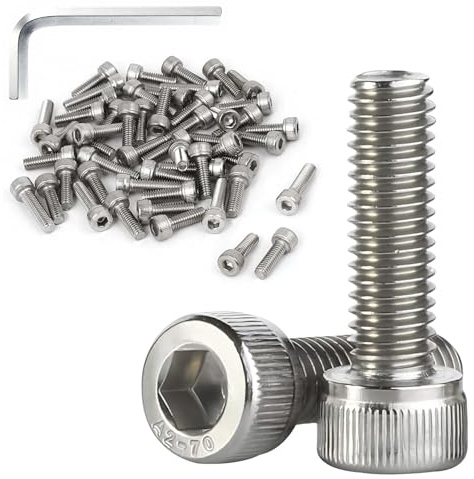 Forbabe Tornillos de cabeza cilíndrica, 50 unidades, M5 x 20 mm, hexágono interior, juego de tornillos cilíndricos de acero inoxidable (M5 x 20 mm)