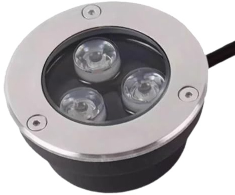 Luci da Giardino-Lampada da Terra Ultrasottile-Faretto da Pavimento,Faretto da Incasso per Esterni,Lampada da Terra per Giardino,Cortile,Prato,Giardino,3W,Faretto da Terra Impermeabile per