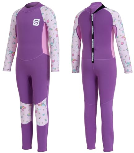 Summshall våtdräkt barn lång, 2 mm neopren termo baddräkt för pojkar, flickor och småbarn, flexibel, varm, SPF 50+ solskydd för simning, surfing, vattenpark och strand, vattensporter