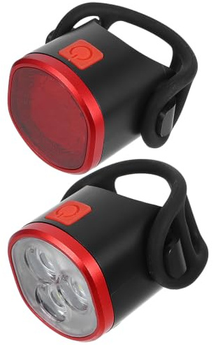 Toddmomy Juego de Iluminación para Bicicleta Luz y Luz Trasera Recargable USB, Diseño en Abs y Aleación de Aluminio, Varias Configuraciones, Adecuado para Ciclismo