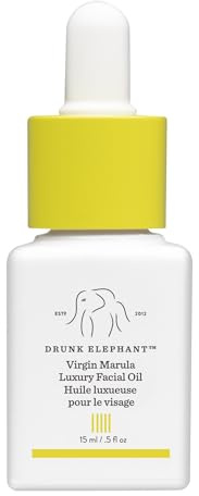 Drunk Elephant Virgin Marula Luxury Facial Oil - 15 ml/.5 fl oz - Face Oil - Clean Clinical Skincare - Cruelty-Free - Dermatologist-Tested - Free of Essential Oils, Silicones, and Fragrance
