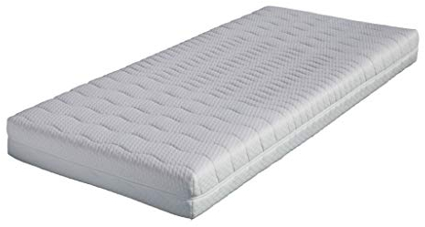 BONEX Premium Matratzenbezug FONTANA 90x200 13 -15 cm hoch, Allergiker geeignet - 60 Grad waschbar - 4-seitiger Reißverschluss, Weiß