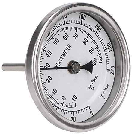 1/2 NPT Stainless Steel Pot Thermometer Metal Dial Thermometer for Brewing Beer Home Brewing Wine Making