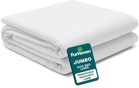 Furhaven Funda Protectora de colchón de Espuma Resistente al Agua para Perro, Color Blanco, tamaño Jumbo (XL)