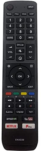NEW Replacement for hisense en3g39 remote control for hisense tv remote smart LED LCD TV, No Setup Needed for Hisense Remote Control