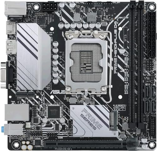 ASUS PRIME H610I-PLUS D4 LGA 1700(Intel 12th Gen&Intel vPro)mini ITX Motherboard(PCIe 4.0,DDR4,USB 3.2 Gen 1 Type-A,1Gb Lan,DP/HDMI/D-Sub,V-M.2(Key E),Q-LED,Mono-out header with amp IC,SPI TPM header)