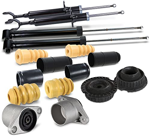 ATEC Germany 4x Gasdruck Stoßdämpfer Vorne und Hinten Federbein inkl. Domlager & Staubschutzsatz, Kompatibel mit A udi A6 C5 (4B2) Avant (4B5); VW PASSAT B5 (3B2) Variant (3B5), PASSAT B5.5 (3B3)