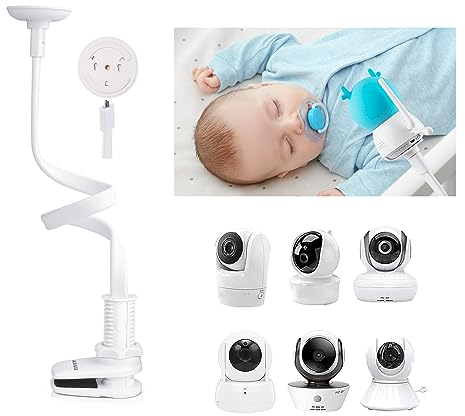 KAWA Babyphone Halter, Universal Babyphone Halterung für Krippe, Flexible Babyphone Halter, Kompatibel für alle 1/4 Dreifach Loch Babyphone Kamera, ohne Werkzeug oder Wandschaden