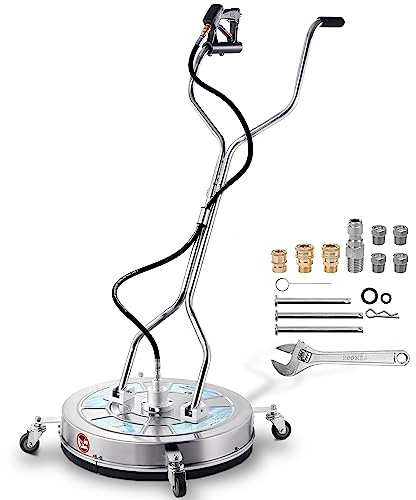 Tool Daily Pressure Washer Surface Cleaner 60cm with Two Handles, Stainless Steel Driveway Cleaner with Wheels, 310 Bar (4500 PSI)