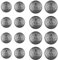 16 Stück Silber Glänzend 18mm 25mm Knöpfe für Mantel Knöpfe zum Annähen Dekorative Knopf Metall Blazer Vintage Antikes Knopf 25mm DIY Basteln für Uniform Frauen Klage Woolen Mantel