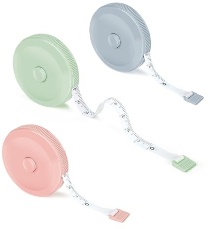 2M Maßband Körper 3 Stück, Einziehbares Massband, Maßband Nähen Körper, Schneidermaßband Measuring Tape zum Messen von Länge, Brust, Taille usw