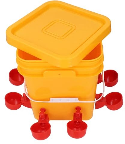 Focket Suministro Automático de Pollo, Suministro de Agua a sí Mismo de Gran Capacidad con bajo Derrame para Pavo de Ganso de Pato de Pollo (Tazas de Agua roja)