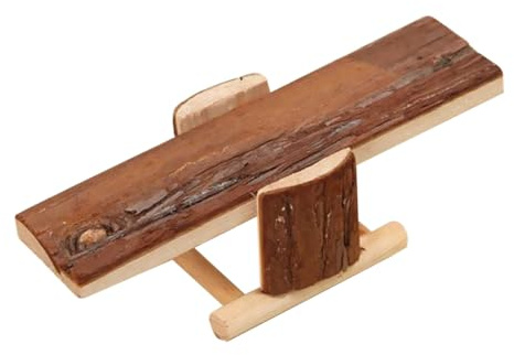 Mobestech Mâcher Bois pour Petits Animaux Balançoire Amusante pour Hamster Accessoire pour Cage de Rongeurs Stimule Enrichissement Hamsters