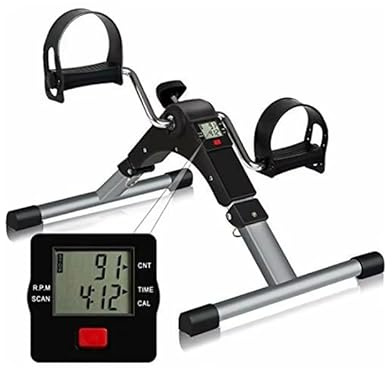 Pedales Estaticos Personas Mayores con Pantalla LCD – Mini Bicicleta Estatica Plegable Que Ayuda a la Circulación, Pedaleador con Resistencia Ajustable para Gimnasia Pasiva y Ejercicio en Casa