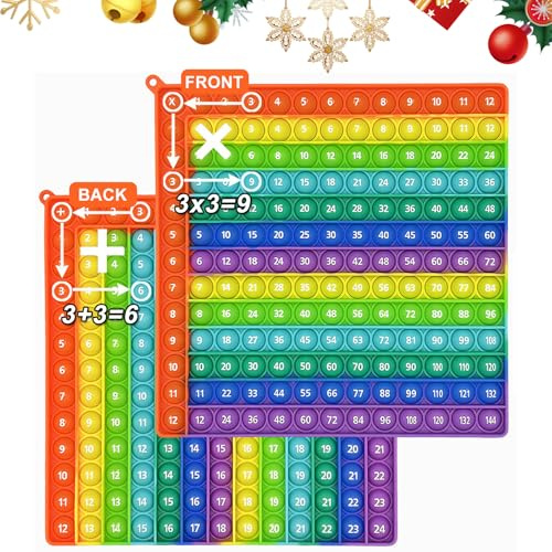 Multiplication Table Chart & Board Game, 12x12 Times Tables Games for Kids Ages 5-12, Educational Math Manipulatives Learning Tools, Classroom & Homeschool Supplies for 3rd 4th 5th 6th Grade