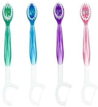 Ensemble de brosses à dents jetables 5 en 1, Mini brosses à dents de voyage avec dentifrice, grattoir à langue, Kit de cure-dents, 12 pièces/paquet