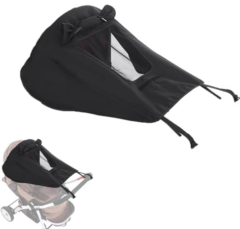 Pram Sun Shade with Storage Bag, Pushchair Sun Shade | Sunshade Canopy with Breathable Viewing Window, Baby Stroller, Stroller Sun Shade Cover for Outdoor Use