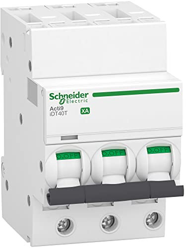 Schneider Electric - Acti9 iDT40T XA - disjoncteur modulaire - auto/vis - 3P - 32A - courbe C - 6kA - A9PA2332