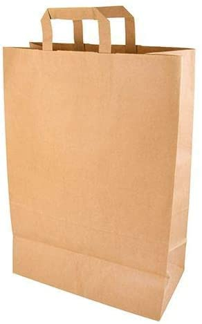 DeinPack 50 Papiertüten 32 x 17 x 44 cm I Umweltschonende Papier Tragetaschen groß Geschenktüten Papiertragetaschen biologisch abbaubar, kompostierbar I braune Papier Tüten