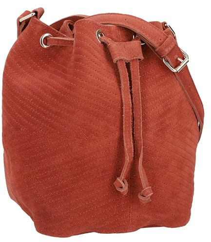 Gusti Umhängetasche Leder - Grethe Schultertasche Handtasche Beuteltasche Ledertasche Bucket Bag Damen Leder Rot