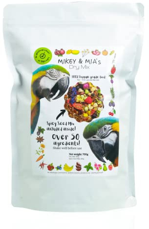 Mikey and Mia Dry Mix - Healthy parrot food and parrot seed mix Large 700g
