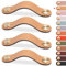 LEREATI 4 Pezzi Maniglie per Mobili in Pelle, 128mm Maniglie Armadio, Pomelli per Mobili Vintage, Pomello Porta per Cassetti, Armadio Cameretta, Cucina, Borsa Decorazione (Beige)