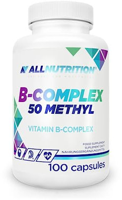 ALLNUTRITION B-Complex 50 Methyl Dietary Supplement - Vitamin b Complex high Strength - Choline & Inositol Tablets - PABA - VIT b12 Complex high Strength - 1 Capsule Per Day, 100 Capsules