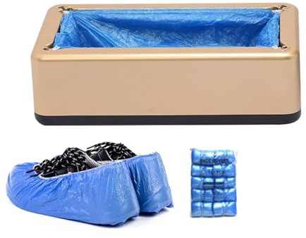 COMFOLIVING Dispenser Copriscarpe,distributore Automatico Copriscarpe - Set Dispenser Copriscarpe Automatico, 100 Copriscarpe Inclusi - Copristivale Antiscivolo Impermeabile per uffici Domestici,