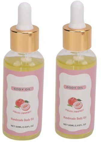 Olio per il Corpo Alla Pesca, 2 Pezzi 60 Ml Olio da Massaggio Alla Pesca Idratante per la Pelle Schiarente Riduce la Secchezza Olio da Massaggio Essenziale per la Cura della Pelle