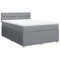 vidaXL Boxspringbett, Doppelbett mit LED Matratze Matratzenauflage, Bettgestell mit Lattenrost Kopfteil, Polsterbett Bett für Schlafzimmer, Hellgrau 160x200cm Stoff