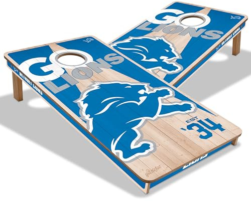 YouTheFan NFL Detroit Lions 2’ x 4’ Professional Wood Cornhole Game