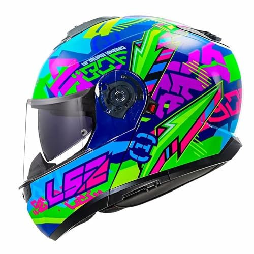 LS2, Casco Moto Modular Strobe II SVENT Gloss Blue Green, XL