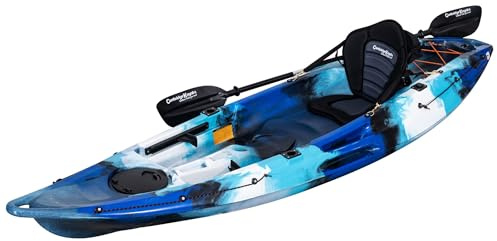 Cambridge Kayaks Quest Single 1 Plus 1 Sit-On-Top Kayak, 180kg Capacity, 208cm Leg Room, 5 Rod Holders,