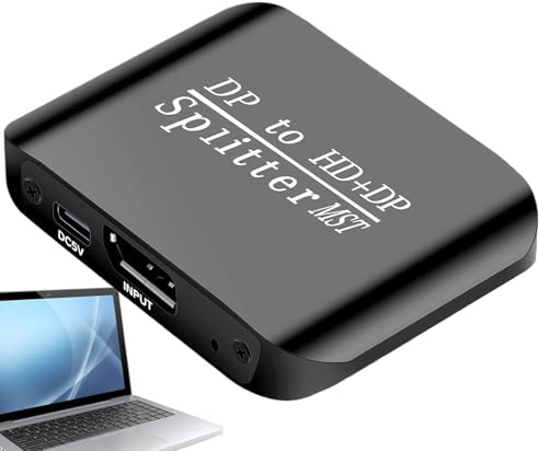 Hub 4K Splitter Pantalla para Dos Monitores Conexión Doble Pantalla Portátil Lecciones Y Estación de Trabajo