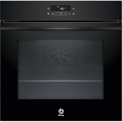 Balay – Horno con Vapor, 60 cm de ancho, 71L, Serie Cristal, Pirolítico, Función Freidora de aire, negro, 3HD5829N3