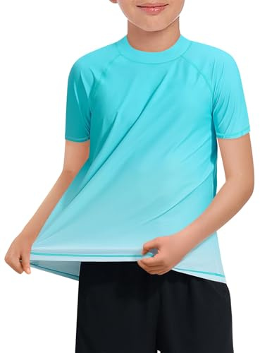 Haloumoning badskjorta pojkar kortärmad badskjorta barn snabbtorkande baddräkt T-shirt