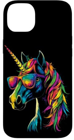 Licorne Coloré Arc-en-Ciel Cavalière Chevaux Équitation Coque pour iPhone 14 Plus