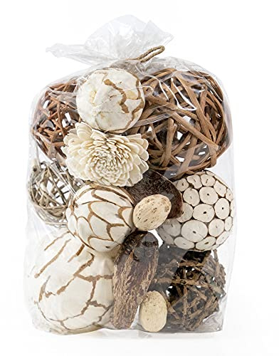 ANDALUCA Natural Tones Vase & Bowl Filler Decorative Balls (Natural Orbs)