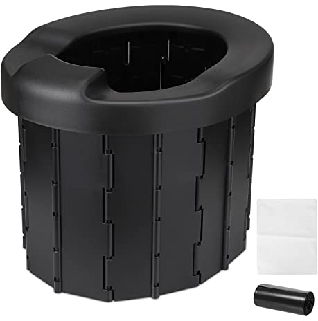 Tragbare Mobile Campingtoilette - Camping Festival Angeln Toilette Outdoor WC hygienisch und leicht zu reinigen für Unterwegs, Notfall,Staus,Angeln,Festivals Tragkraft bis 200kg 26x33.5x27.5 (LxHxB)