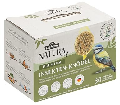 Dehner Natura Premium Nourriture pour Oiseaux Sauvages, Boules de Graisse aux Insectes, avec Filet, 30 pièces de 90 grammes (2,7 kg)