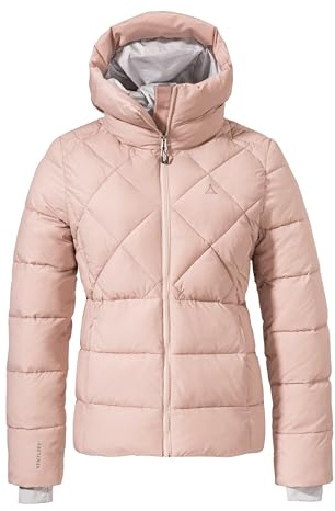 Schöffel Damen Ins Jacket Boston L, warme Winterjacke aus recycelten Materialien, leichte Steppjacke mit Kapuze, winddicht und wasserabweisend, mushroom, 46