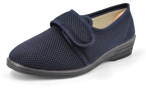 JOMIX Chaussons Diabétiques Femme avec Scratch Pantoufles Orthopediques Chaussons Femme Réglable Confortable