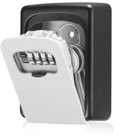 Key Safe Wall Mounted, Lock Box Key Safe Lock Box Outdoor 4 Digit Combination, Waterproof and Security Key Cabinet Outside for for Home Office Industries Vehicles