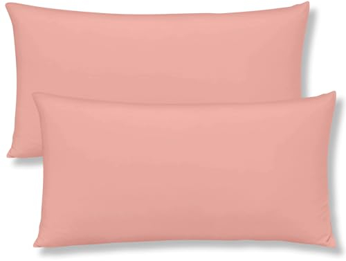 mafudoxi Kissenbezug 40 x 80 2er Set,kopfkissenbezug 40x80,Kissenbezüge mit Reißverschluss aus Mikrofaser,Premium und Weich Kissenhülle,Sofakissen dekokissen, Waschbar bis 60°C,Rosa