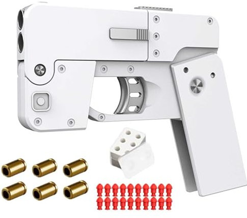LINGHGD Faltbares Handy Form Pistole Spielzeug, Faltbare tragbare Handheld Spielzeug Pistole + 20 weiche Kugel, kreative Anti-Stress-Spielzeug