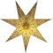 JUSTSTARS Papierstern mit Beleuchtung – Set mit Kabel und LED – Weihnachtsstern zum Hängen/Fenster-Deko – 40cm (Gold/goldglitter, 40 cm)