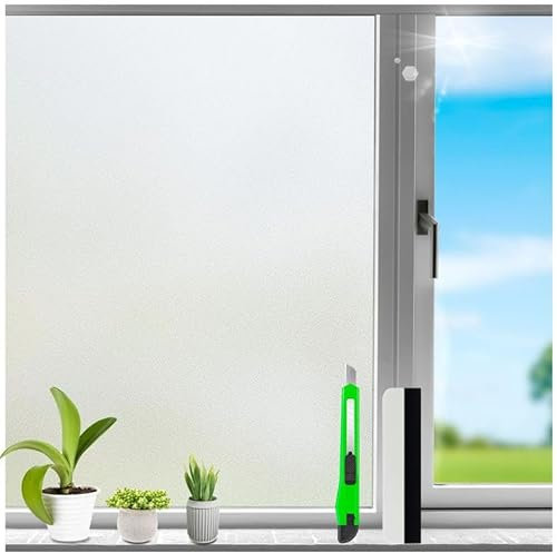 HONLONE Frosted Window Film Privacy Film for Glass Windows Opaque Window Frosting Film Static Cling Window Film No Glue Anti UV Window Film Sun Blocker Window Tint Film for Home Bathroom Office