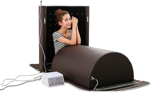 Far Infrared Sauna Dome, 360 Degree Personal Sauna Capsul Cabin, Portable Home Sauna with Heater Pad, 3 Zone Controller Body Shaper Sauna for Home Spa, Body Care,Brown