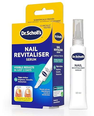 Dr. Scholl's Nail Revitaliser Serum 10ml - Visible Results in Just 2 Days, Triple Action: Brightens, Smooths and Moisturises, Nails and Toenails Damaged by Fungal Nail